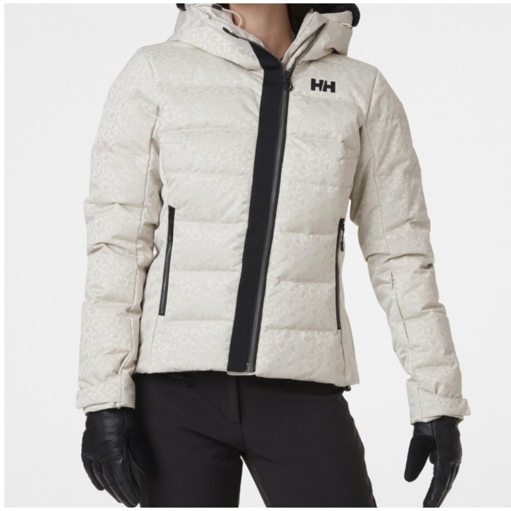Helly Hansen Women's Valdisere Ski Jacket - Leopard Cream - hooded-M read